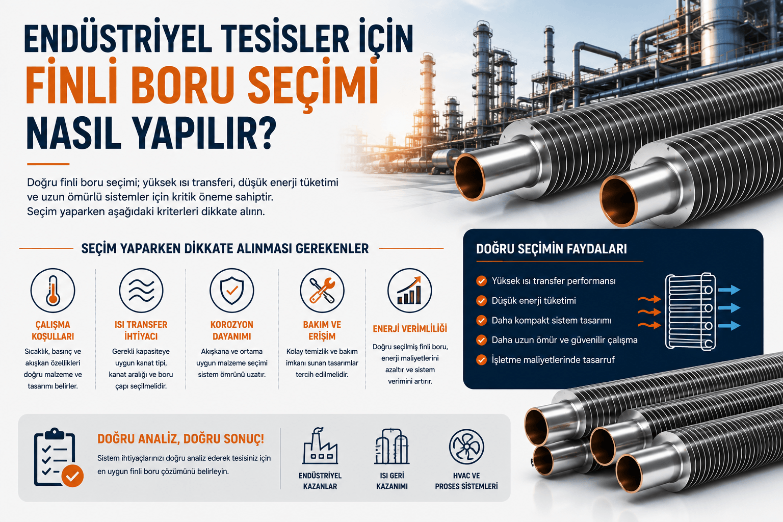 Endüstriyel Tesisler İçin Finli Boru Seçimi Nasıl Yapılır?