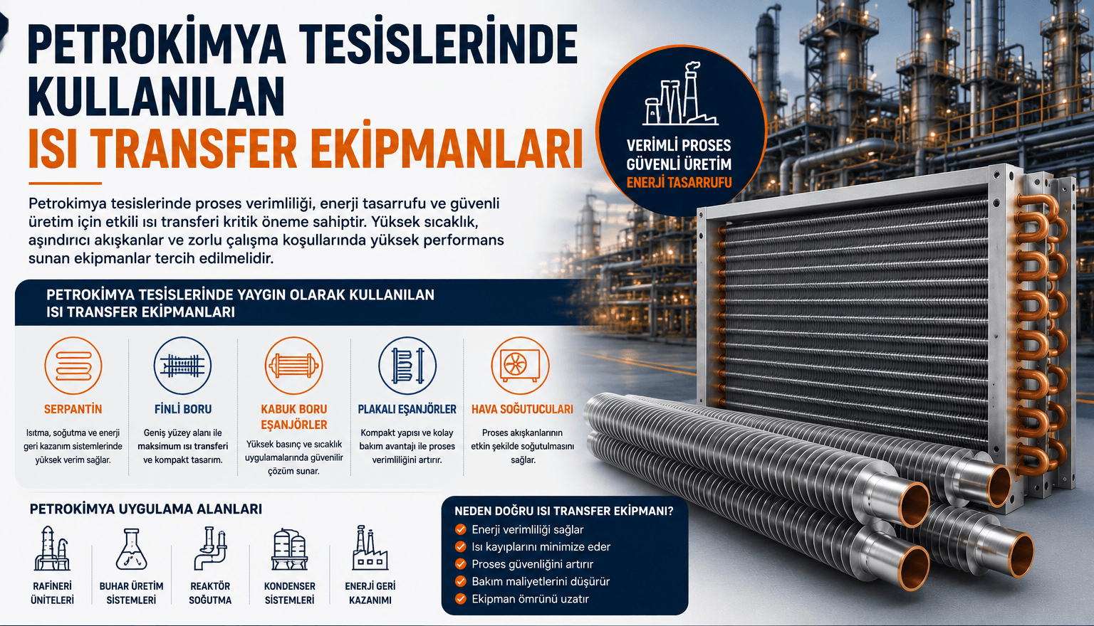 Petrokimya Tesislerinde Kullanılan Isı Transfer Ekipmanları